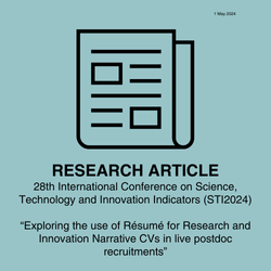 Exploring the use of Résumé for Research and Innovation Narrative CVs in live postdoc recruitments